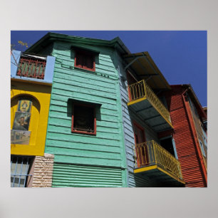 Farbige Architektur des La-Boca-Viertels Poster