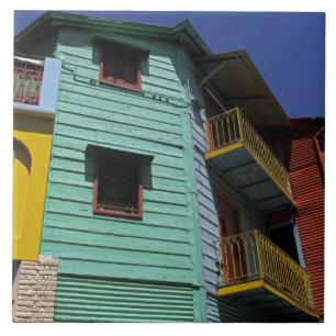 Farbige Architektur des Viertels La Boca Fliese