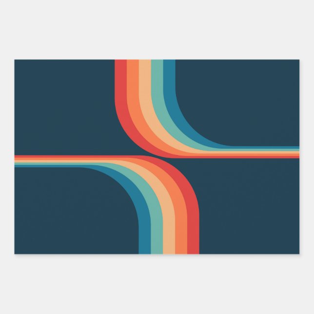 Farbige Arkaden im Retrostil Geschenkpapier Set (Vorderseite)