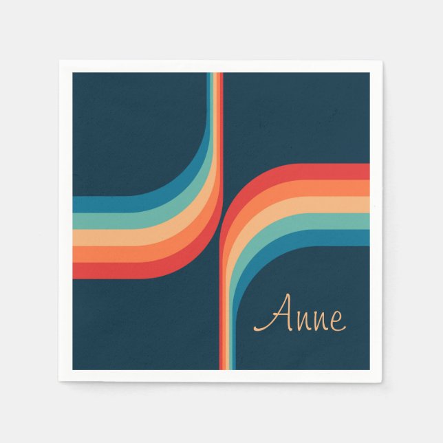 Farbige Arkaden im Retrostil Serviette (Vorderseite)