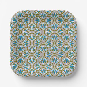 Farbige Art-Deco-Muster. Pappteller