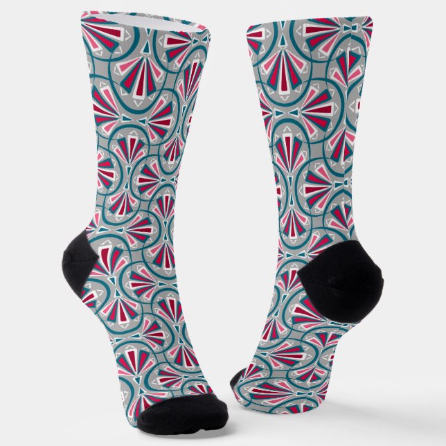 Farbige Art-Deco-Muster. Socken (Gewinkelt)