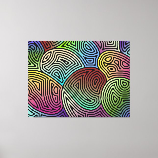 farbige asymmetrische abstrakte Formen Leinwanddruck (Vorderseite)