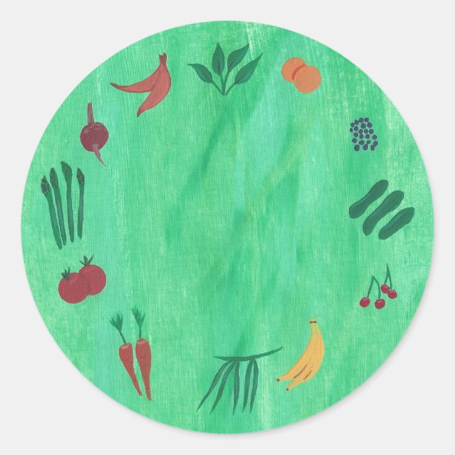 Farbige Aufkleber für Obst und Gemüse (Vorderseite)