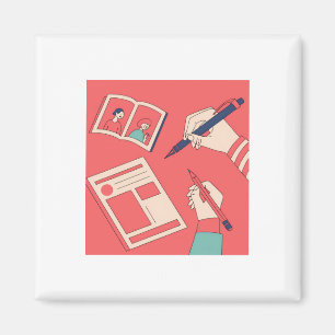 Farbige Ausdrucksstarke Digitale Kunstillustration Magnet