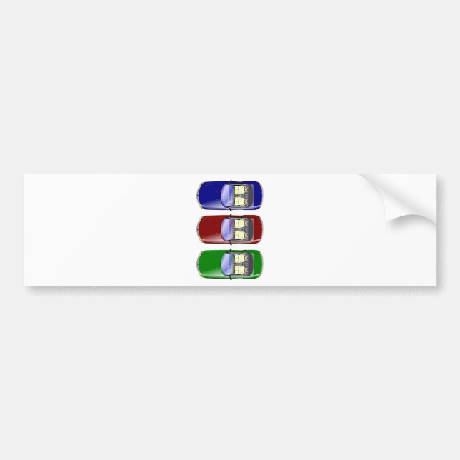 Farbige Autos Autoaufkleber (Vorne)