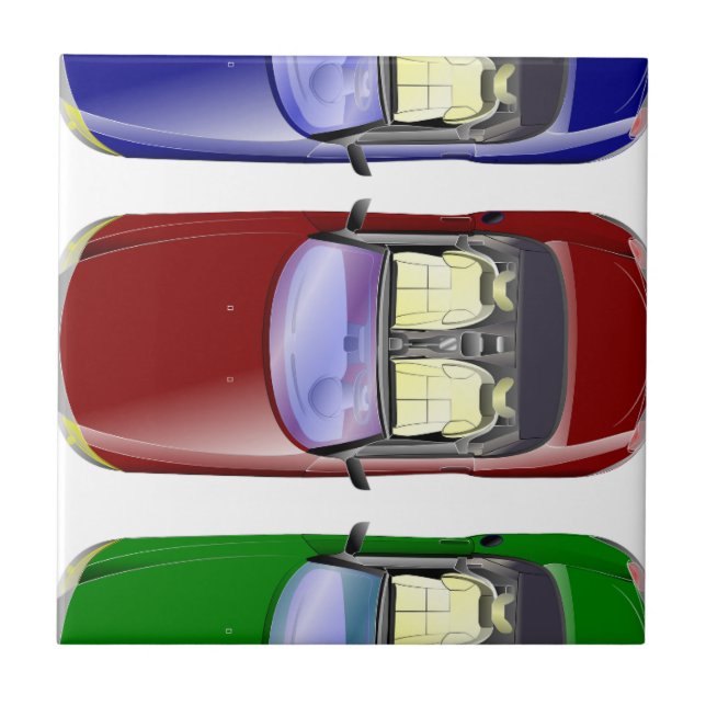 Farbige Autos Fliese (Vorderseite)