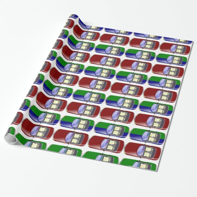 Farbige Autos Geschenkpapier (Ungerollt)