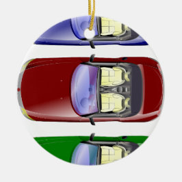 Farbige Autos Keramik Ornament