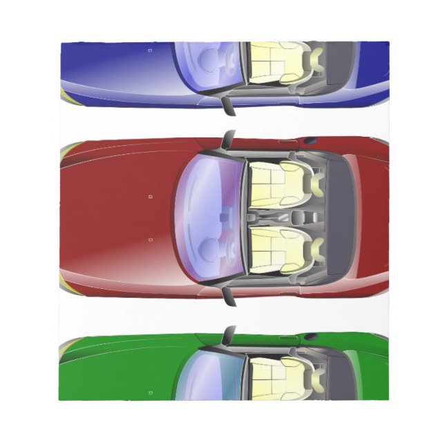 Farbige Autos Notizblock (Vorderseite)