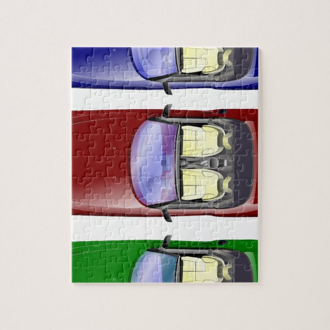 Farbige Autos Puzzle (Vertikal)