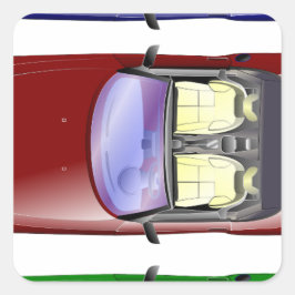 Farbige Autos Quadratischer Aufkleber