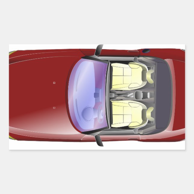 Farbige Autos Rechteckiger Aufkleber (Vorderseite)