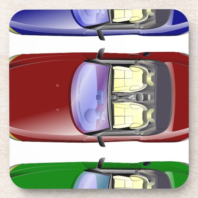 Farbige Autos Untersetzer (Vorderseite)