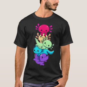 Farbige Axolots amüsante Posen T-Shirt
