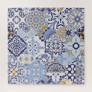 Farbige Azulejos-Fliesen: handgezeichnet Muster. Puzzle