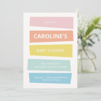 Farbige Baby Shower Pastell-Streifen Moderne Somme
