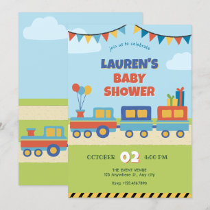 Farbige Babydusche Einladung