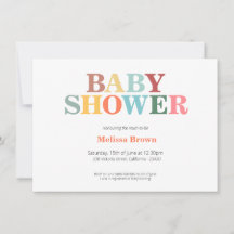 Farbige Babyparty-Einladung