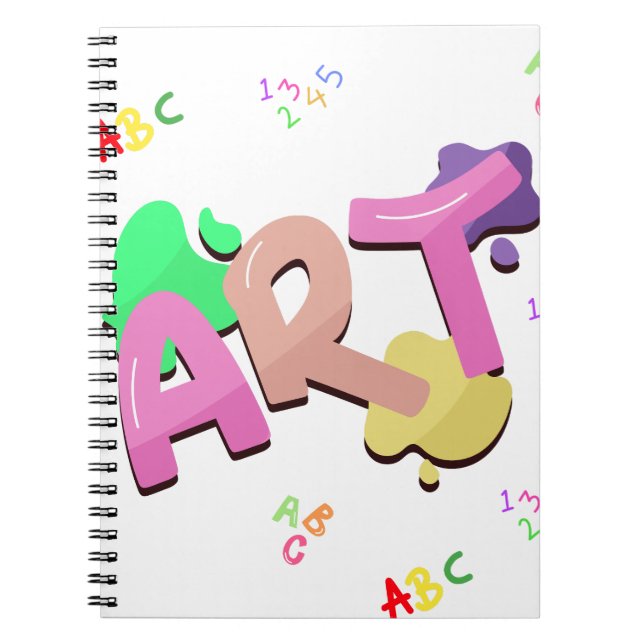 Farbige Back-to-School-Kunstgestaltung.  Notizblock (Vorderseite)