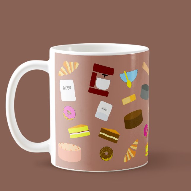 Farbige Backwaren und Backutensilien Kaffeetasse (Baked Goods Mug Brown)