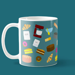 Farbige Backwaren und Backwaren Kaffee Kaffeetasse