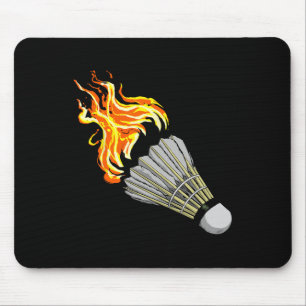 Farbige Badminton-Flamme Shuttle Kunst Sport Mousepad