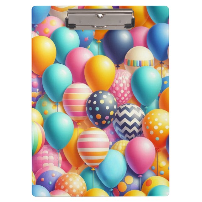 Farbige Ballonmuster Klemmbrett (Vorderseite)