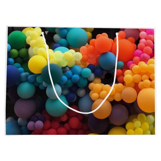 Farbige Ballons Große Geschenktüte (Rückseite)