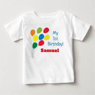 Farbige Balloons   Mein erster Geburtstag Baby T-shirt