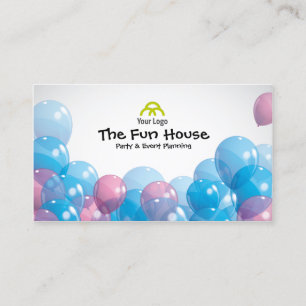 Farbige Balloons Party Planer Business Card Visitenkarte