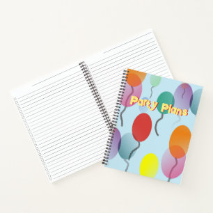 Farbige Balloons Party Planer Notizbuch