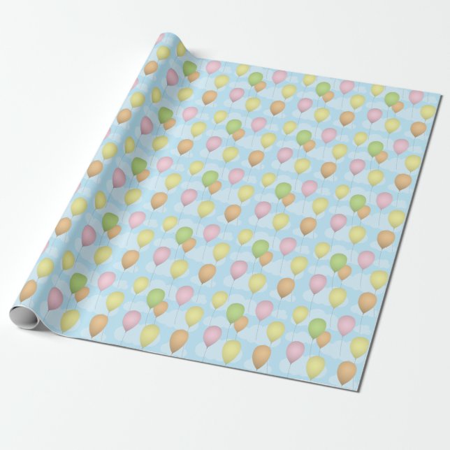 Farbige Balloons Umschlagpapier Geschenkpapier (Ungerollt)