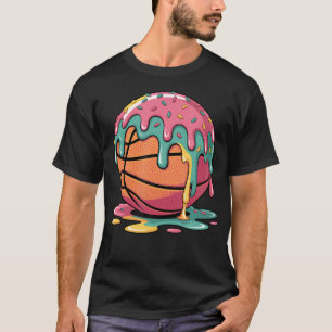 Farbige Basketball-Eis-Drip-Schmelz-Eis T-Shirt