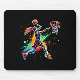 Farbige Basketball-Spielerinnen Mousepad