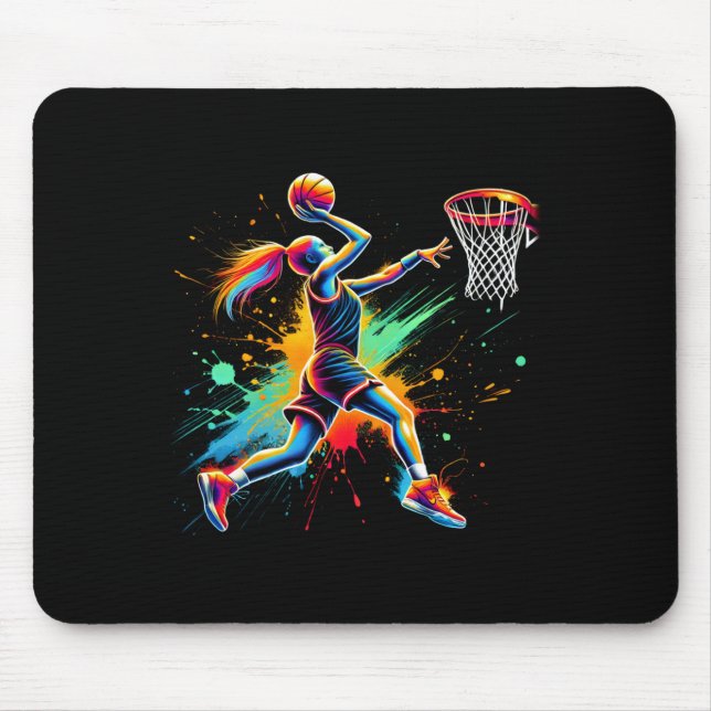 Farbige Basketball-Spielerinnen  Mousepad (Vorne)