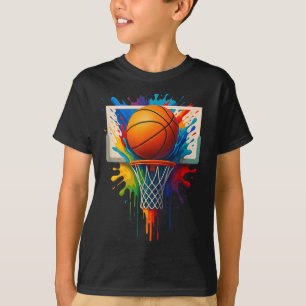Farbige Basketball Splash Baller Gefärbte Krawatte T-Shirt