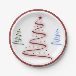 Farbige Bäume Pappteller