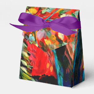 Farbige Bäume und Flussgemälde Geschenkschachtel
