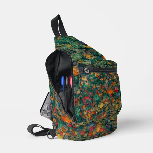 Farbige Baumkronen Crossbody Bag (Offen)