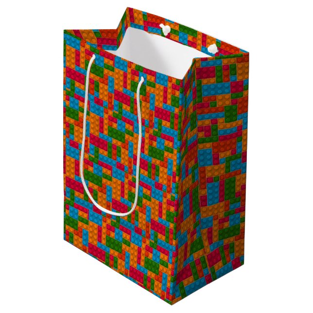 Farbige Bausteine Mittlere Geschenktüte (Vorderseite Schrägansicht)