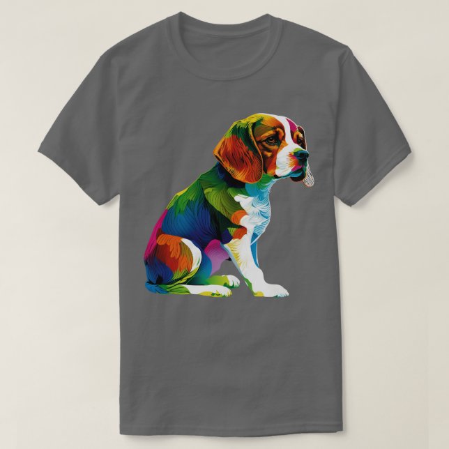 Farbige Beagle Abbildung 1 T-Shirt (Design vorne)