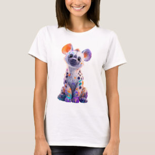 Farbige bemalte Babyhyänen-Illustration Frauen T-Shirt