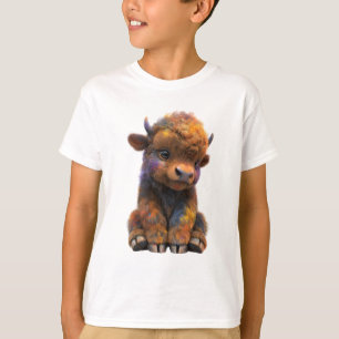Farbige bemalte Büffelkalb-Kinder T-Shirt