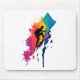 Farbige Bergsteiger-Kletter-Wander-Berg Mousepad