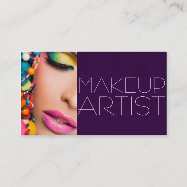 Farbige Berufliche Makeup-Künstlerkarte Visitenkarte (Vorderseite)