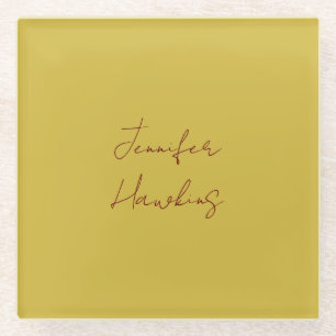 Farbige berufliche schlichte Handschrift Glasuntersetzer