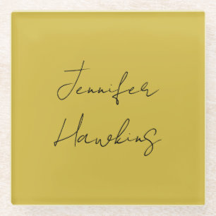 Farbige berufliche schlichte Handschrift Glasuntersetzer