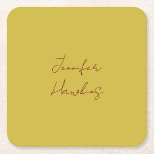 Farbige berufliche schlichte Handschrift Rechteckiger Pappuntersetzer