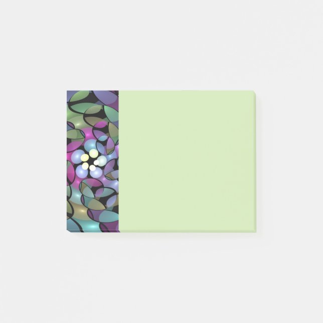 Farbige Bewegungen Abstrakte auffallende Fractal-K Post-it Klebezettel (Vorderseite)